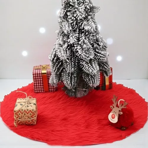 Karácsonyfatalp takaró, karácsonyfa szoknya , rózsaszín szőrme , műszőrme 90cm
