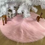 Karácsonyfatalp takaró, karácsonyfa szoknya , rózsaszín szőrme , műszőrme 90cm