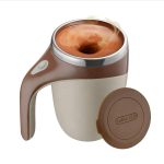 Mágneses önkeverős bögre beépített akkumulátorral, fedéllel, dupla falú, 380 ml