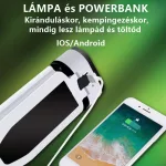2in1 Napelemes háromágú LED lámpa + powerbank 