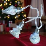 LED-es karácsonyfa függődísz, elemes, 3db