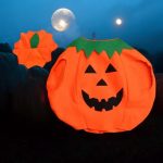Halloween tök jelmez cukorkagyűjtővel, gyerekeknek 