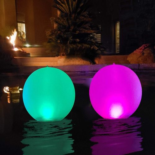 Felfújható vízen úszó LED medence hangulatvilágítás, gömb alakú 40 cm