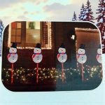 Világító hóemberek, napelemes kerti karácsonyi dekoráció