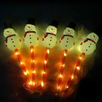 Világító hóemberek, napelemes kerti karácsonyi dekoráció