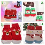 Karácsonyi kutyazokni , csúszásmentes talp, 4db 