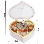 Szív alakú zenedoboz forgó balerinával