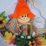 Szalma ajtódísz, tavaszi, húsvéti nyuszik 