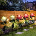 Napelemes napraforgó,  LED kerti világítás 2db-os