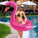 Világító úszógumi, színes LED hattyú , flamingó 120 cm