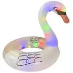 Világító úszógumi, színes LED hattyú , flamingó 120 cm