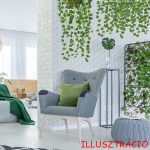 Girland mesterséges csíkos levelekkel, műleveles, láncos díszfüzér