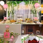 Girland mesterséges csíkos levelekkel, műleveles, láncos díszfüzér