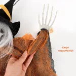 Felakasztható koponya, boszorkány, szellem halloween dekoráció 80cm