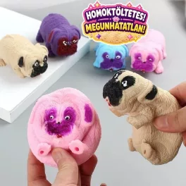 Homokkal töltött nyomkodható Mopsz kutya Stresszoldó squishy