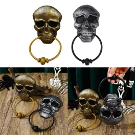   Koponya, beszélő, világító ajtókopogtató, Halloween dekoráció