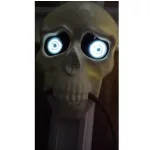 Koponya, beszélő, világító ajtókopogtató, Halloween dekoráció