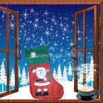 Filc karácsonyi Mikulás csizma 35cm-es