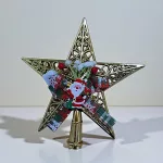 Karácsonyfa világító csúcsdísz – Mikulás figurával (arany/piros/ezüst)