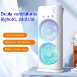 Hordozható dupla asztali ventilátor és párásító