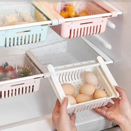 Kihúzható hűtőszekrény-tároló doboz, kosár méretezhető 