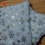 Mintás, karácsonyfatalp takaró, karácsonyfa szoknya , hófehér szőrme , műszőrme 90cm