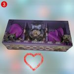 Szappanrózsák díszdobozban, világító üvegcsével