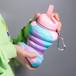 Összecsukható, szilikon, fánk kulacs 600ml 