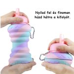 Összecsukható, szilikon, fánk kulacs 600ml 