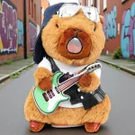 Rocker Capybara, gitáros plüss, hangutánzó és zenélő  