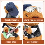 Rocker Capybara, gitáros plüss, hangutánzó és zenélő  