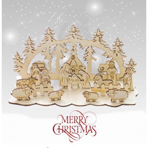 Natur fa Betlehem , karácsonyi asztali dísz , handmade, összerakható , többféle 