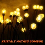 Napelemes kerti LED lámpa, gömb fejű, 6 ágú díszvilágítás, 2 db