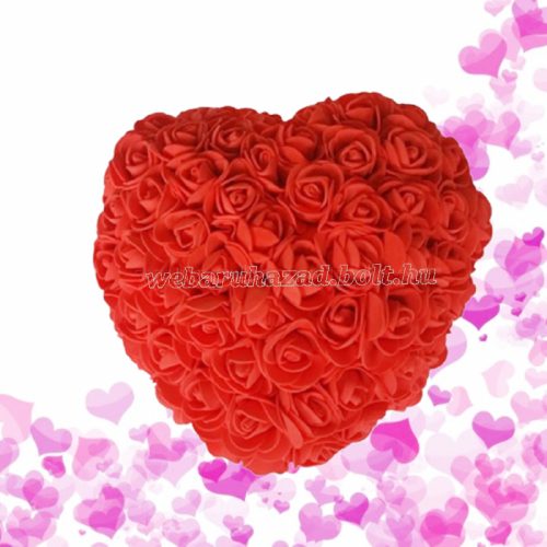 Szív alakú örök rózsa dísztasakban
