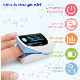   Ujjra csíptethető véroxigén és pulzus mérő készülék 