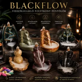   Blackflow, visszaáramló, folyékony  füstölők, ajándék füstölőkúpokkal 