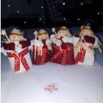 Népies, kézzel készült Angyalok, karácsonyfadísz