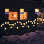 Napelemes kerti LED lámpa, 6 ágú díszvilágítás, világító virág vagy csillag fejjel, 2 db