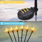 Napelemes kerti LED lámpa, 6 ágú díszvilágítás, világító virág vagy csillag fejjel, 2 db