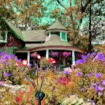 Napelemes kerti LED lámpa, 6 ágú díszvilágítás, világító virág vagy csillag fejjel, 2 db