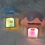 Gomba alakú éjjeli lámpa Labubu figurával , led usb