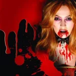 Halloween kellék, művér és fekete rúzs 