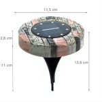 Földbe szúrható napelemes, kőmintájú LED lámpa 