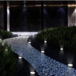 Földbe szúrható napelemes, kőmintájú LED lámpa 