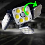 Szuper fényes 4 ágú kültéri napelemes, mozgásérzékelős lámpa 180 COB