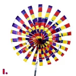 LED-es kerti világító szélforgó, szivárvány mintás, leszúrható