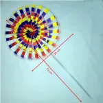 LED-es kerti világító szélforgó, szivárvány mintás, leszúrható