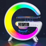 G63 mini RGB LED lámpa ébresztőórával,  Bluetooth zenelejátszó, vezeték nélküli telefontöltő
