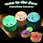 Glitteres fluoreszkáló foszforeszkáló Dumpling Squishy 