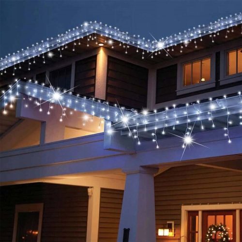 Karácsonyi jégcsap fényfüzér 25 méter, 500 LED-es